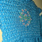 Vintage Polly Flinders Hand Smocked Bright Blue Dress Size 5 Style 44077