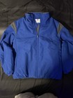 Majestic Mlb Men   s Large Blue Full Zip Windbreaker Heavy Jacket Blank Baseball L