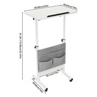 Rolling Laptop Desk Office Computer Table Adjustable Height Stand Up W  Storage