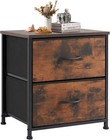 Rust Brown Nightstand W  2 Fabric Drawers Small Dresser Living Bedroom Furniture
