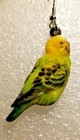 Parakeet Budgie Yellow Green Flat Double-sided Acrylic Hook Earrings Jewelry