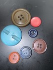 Vintage Set Of 7 Colorful Mixed Size Bakelite Buttons 