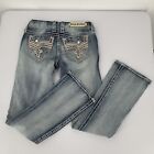 Rock Revival Betty Easy Boot Cut Jeans Stretch Size 25 Denim Rhinestones Euc