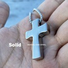 Mendel Stainless Steel Irish Celtic Trinity Knot Claddagh Cross Pendant Necklace