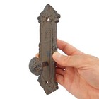 Antique Style Cast Iron Victorian Door Plate With Knob Wall Hook Decorative 8 In