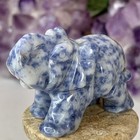 Carved Blue Sodalite Elephant Figurine Gemstone Animal Stone Carving Statue 2 2   
