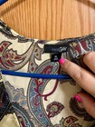 East 5th Women s Ruffled Neck Paisley Print Satin Blouse Size Xl
