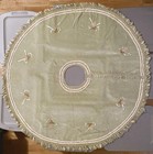 Anthropologie Velvet Christmas Tree Skirt-pearl  Beading  Satin  Organza Details