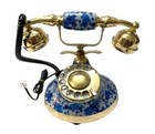 Vintage Brass Floral French Victorian Rotary Dial Phone Maharaja Decor Telephone