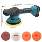 Dual Action Car Polisher Buffer Machine Cordless 6  Sander Polishing Kit Battery
