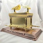 1pc Figurine Ark Of The Covenant Golden Plated Copper Stand Jerusalem Replica
