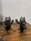 Decorative Cast Iron Cat Bookends  Set Of 2