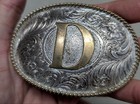Vintage Silversmiths Collection Belt Buckle  d  Monogram Silver Plated Engraved