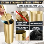 Gold Toilet Brush And Holder Set - Brushed Stainless Steel Gold Toilet Bowl Brus