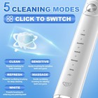 Jtf Sonic Electric Toothbrush White 6 Brush Heads Travel Case Free Shipping