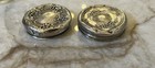 2 Antique Sterling Silver And Cut Crystal glass Vanity Jars