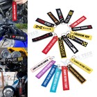 1pc Double Sided Embroidered Keychain Bike Motorcycle Key Ring Key Tag Belt Gift