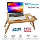 Wood Flower Style Folding Lap Desk Tray Table Drawer Bed Food Laptop Portable