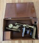 Brass Antique Microscope With Wooden Case Gundlach Optical Rochester Ny