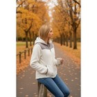 The North Face Osito Hooded Fleece Jacket Womens Medium White Grey Full Zip