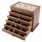 Large Vintage Wooden Jewelry Box 6 Layers Necklace Organizer Storage Box Gift