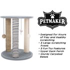 Cat Scratching Post - 3 Scratcher Posts With Carpeted Scratch Pad Base And Perch