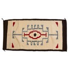 Vintage Southwest Saddle Blanket Rug 28x55 Inches Brown Red Tan Native Style