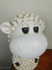 Rare 15  Whimsical Bobble Head Lamb Sheep Ceramic Art Sculpture Vtg 1980s Nice