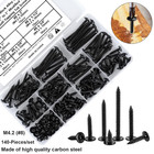 140 Pcs Black Wafer Head Wood Screws  8  X 1 2 To 2 Inch Modified Truss Head Qui