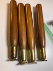 Vintage Wood Wooden Pouf Stool Cabinet Table Legs 10 5  T Swivel Feet W Mounts