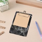 Mini Clipboard Can Easily Fit Into Large Pockets  Purses  Small Black Marble