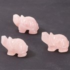 Natural Rose Quartz Crystal Carved Oogway Healing Stone Turtle Animal Decor Gift
