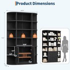  75in Tall Bookshelf With Storage  6-tier 47  Wide Modern Farmhouse Black