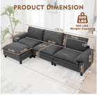 118  Convertible Sectional Sofa  3 Seater ottoman  Pick Up -07033  Nj Only