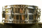1950s Ludwig 5x14 Transition Badge Super 400 Chrome Over Brass Snare Drum
