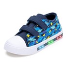 Kids Light Up Shoes Toddler Canvas Sneakers With Hook And Loop For Boys Girls