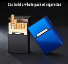 Cigarette Case Aluminum Magnetic Switch 20 Capacity 3 Pack Gray blue black
