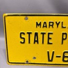Maryland State Police Trooper License Plate V-6 Berlin Barracks Worcester County