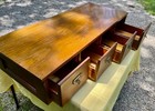 4 Drawer Card Catalog File 1920s Tiger Oak With Maple Top Brass Label Pulls