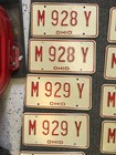 Nos Ohio License Plate Consecutive 10 Sets 1976-1979