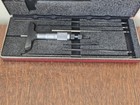 Starrett No  449 Blade Depth Micrometer  6 Blades  W ratchet Stop  Wrench   Case