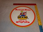 Vintage  burger King Home Of The Whopper  11 3 4  Porcelain Metal Fast Food Sign