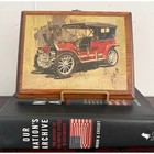 Vintage Antique Car Wall Plaque Wood Mid Century Automobile Art 9x7 Retro Decor