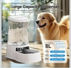 Automatic Dog Water Gravity Dispenser Xl 2 1 Gal Stainless Steel Bowl W  Filter