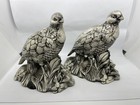 Vintage Quail Lovebirds Figurines Holland Mold Mid Century 1970  Signed    2brn   