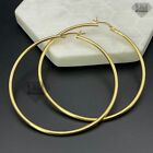 14k Gold Plated 925 Sterling Silver Large 60mm Hoop Earrings Men Women