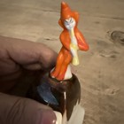 Vintage Orange Pixie Elf Bell  Japan Porcelain Mcm 1950s
