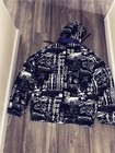 Vitriol Reversible Hooded Puffer Jacket Black White Purple Graphic Insulated