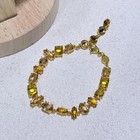 Candy Crystal Necklace Bracelet Earring Ring Set Gold Color Women Jewelry