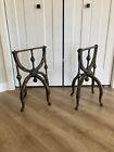 Vgt Pair Of 22 X 16 Folding Funeral Casket Stands  Victorian Style Ornate Biers